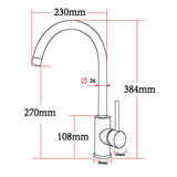 Black Standard Kitchen Mixer Aquaperla