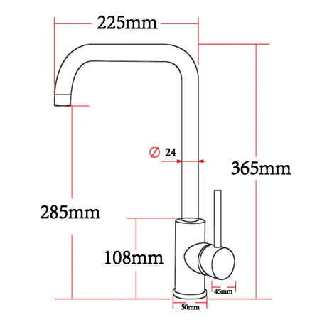 Black Standard Kitchen Mixer Aquaperla