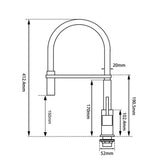 Brushed Nickel Pull Out Kitchen Mixer Aquaperla