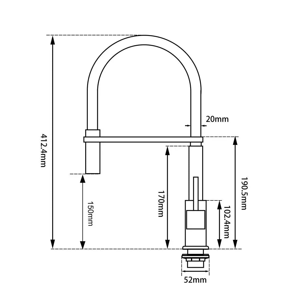 Chrome Pull Out Kitchen Mixer Aquaperla