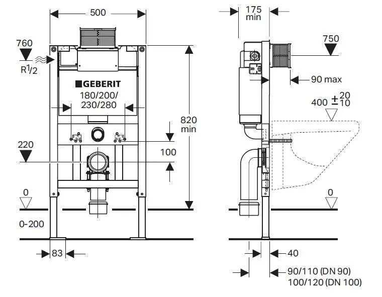 Geberit Kappa Duofix In-wall Cistern mercioaustralia