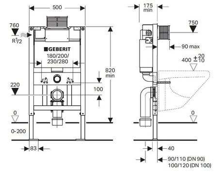 Geberit Kappa Duofix In-wall Cistern mercioaustralia