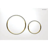 Geberit Sigma20 Flush Plate – White Finish, Gold Trim mercioaustralia