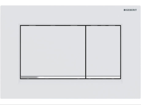 Geberit Sigma30 Flush Plate - Matt White Finish, Chrome Trim mercioaustralia
