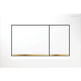 Geberit Sigma30 Flush Plate – White Finish, Gold Trim mercioaustralia