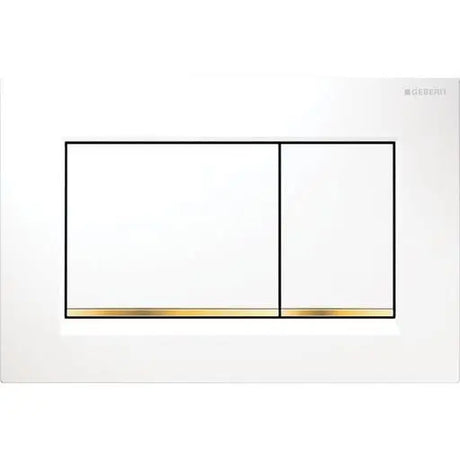Geberit Sigma30 Flush Plate – White Finish, Gold Trim mercioaustralia