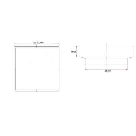 100*100*14mm Brushed Silver Ezy Flow Guard Floor Waste Aquaperla