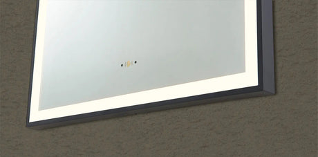 Aura Matte Black Arched Touchless 600 X 900 Framed LED Mirror - Three Light Temperatures Poseidonbk