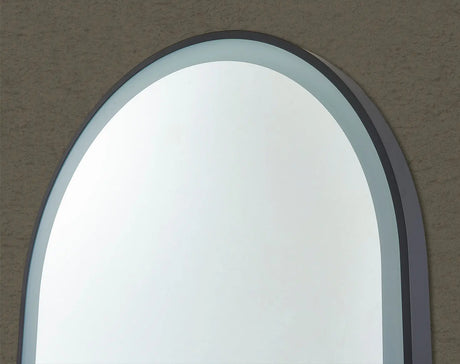 Aura Matte Black Arched Touchless 600 X 900 Framed LED Mirror - Three Light Temperatures Poseidonbk