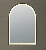 Aura Matte Black Arched Touchless 600 X 900 Framed LED Mirror - Three Light Temperatures Poseidonbk
