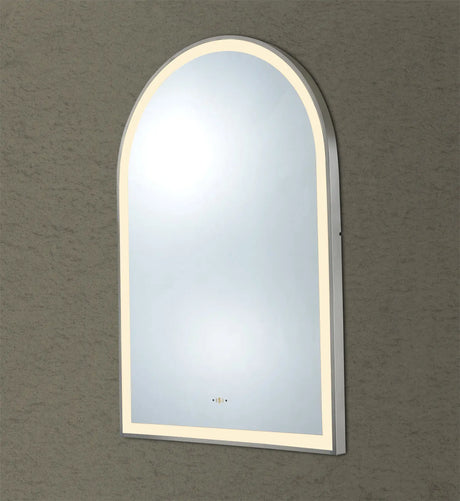 Aura Gun Metal Arched Touchless 600 X 900 Framed LED Mirror - Three Light Temperatures Poseidonbk