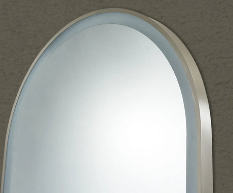 Aura Brushed Nickel Arched Touchless 600 X 900 Framed LED Mirror - Three Light Temperatures Poseidonbk