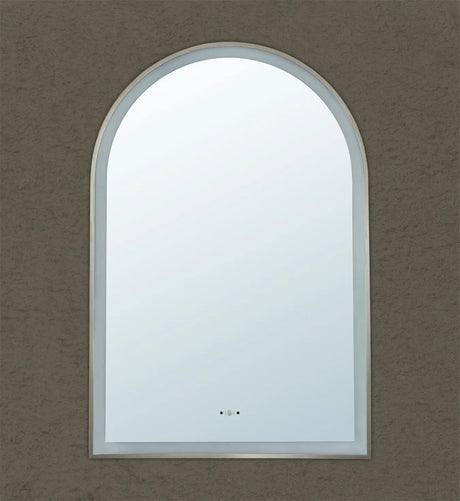 Aura Gun Metal Arched Touchless 600 X 900 Framed LED Mirror - Three Light Temperatures Poseidonbk