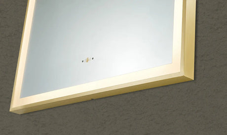 Aura Brushed Gold Arched Touchless 600 X 900 Framed LED Mirror - Three Light Temperatures Poseidonbk