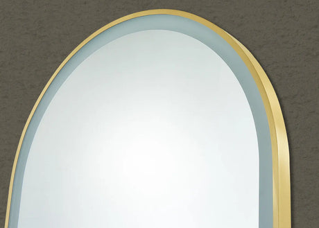 Aura Brushed Gold Arched Touchless 600 X 900 Framed LED Mirror - Three Light Temperatures Poseidonbk