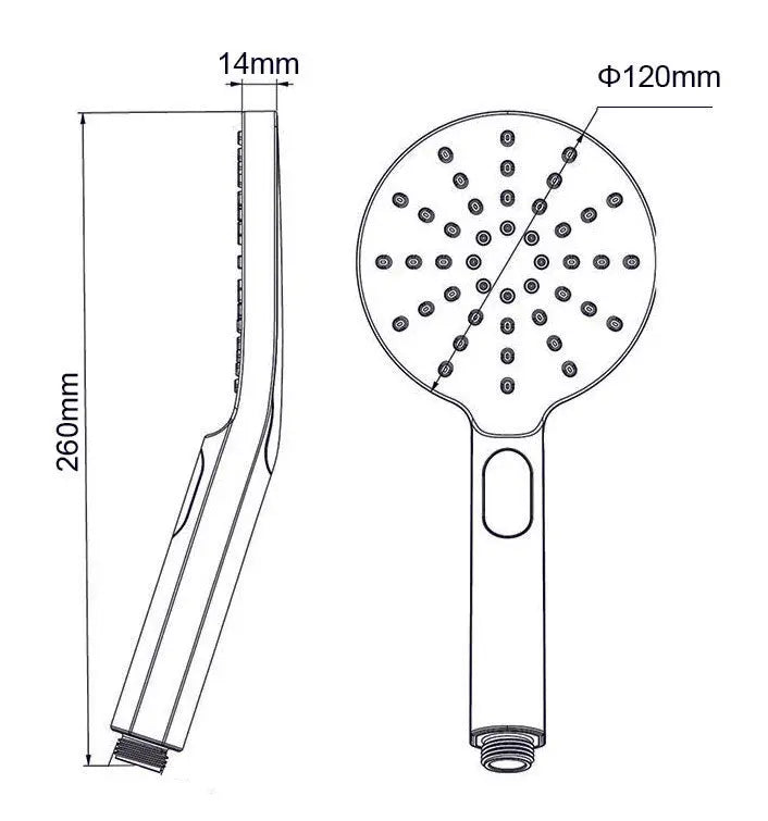 Black 3 Functions Handheld Shower Aquaperla