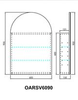 Olivia LED Mirror Cabinet 600X900X155mm Poseidonbk