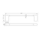 VOG - 800mm Brushed Nickel Single Towel Rail Aquaperla