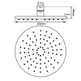 250mm Gunmetal Shower Head Aquaperla