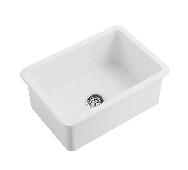Gloss White Camden Fireclay Kitchen Sink Single Bowl 810*480*254mm Poseidonbk