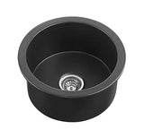 Matt Black Camden Fireclay Kitchen/Laundry Sink Round Single Bowl 470*228mm Poseidonbk