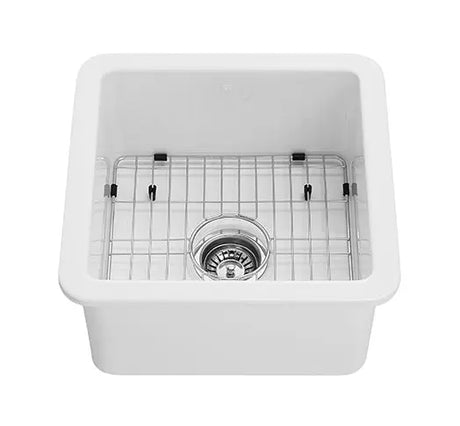 Gloss White Camden Fireclay Kitchen/Laundry Sink Single Bowl 457*457*228mm Poseidonbk