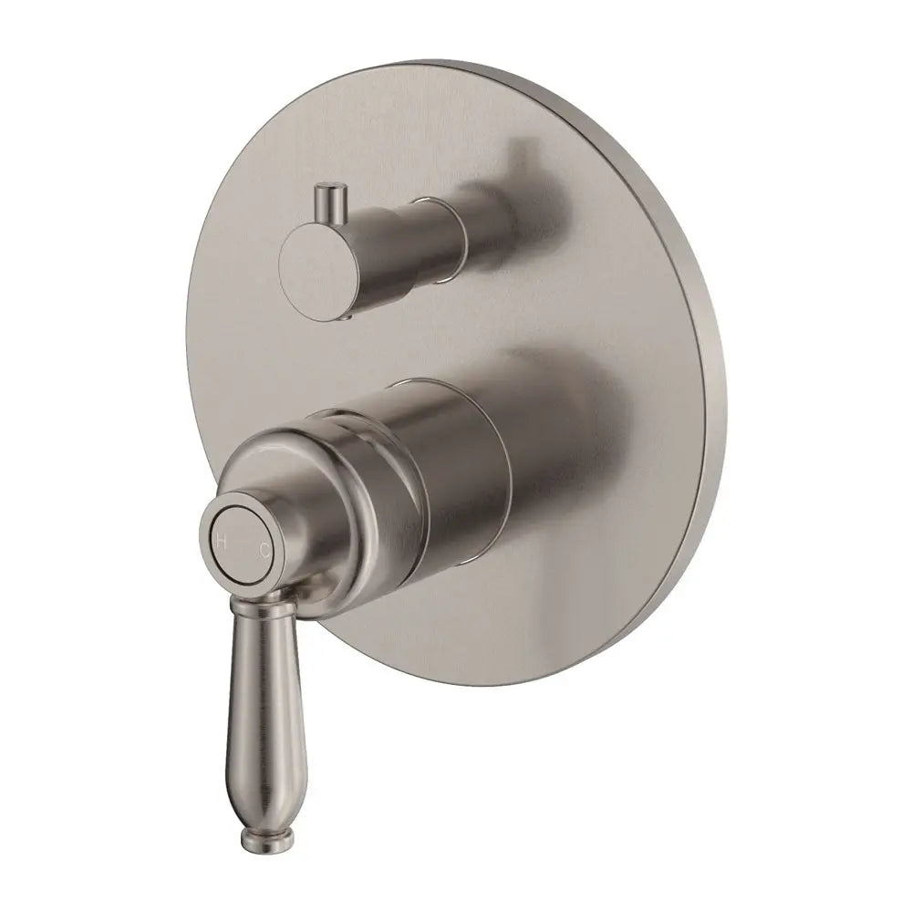 Eleanor Wall Diverter Mixer, Brushed Nickel / Brushed Nickel fienza