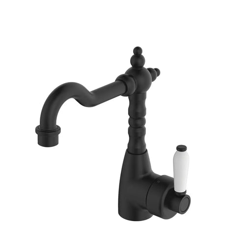 Eleanor Shepherds Crook Basin Mixer, Matte Black / Ceramic fienza