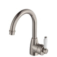Eleanor Gooseneck Basin Mixer, Brushed Nickel / Ceramic fienza