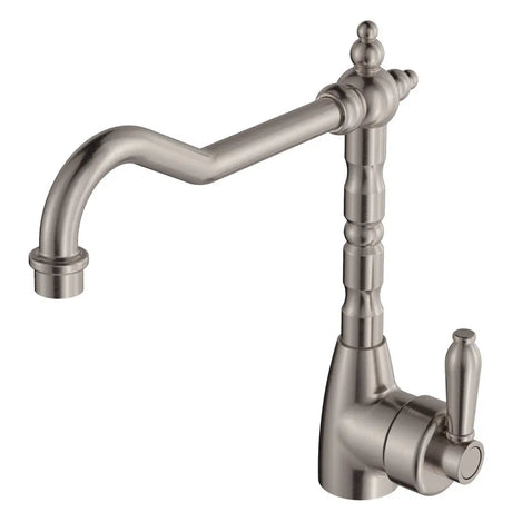 Eleanor Shepherds Crook Sink Mixer, Brushed Nickel / Brushed Nickel fienza