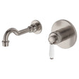 Eleanor Wall Basin/Bath Mixer Set, Brushed Nickel / Ceramic fienza