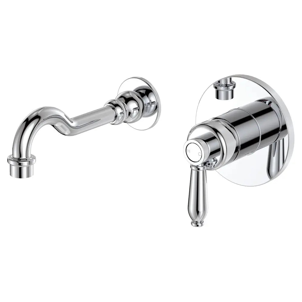 Eleanor Wall Basin/Bath Mixer Set, Chrome / Chrome fienza