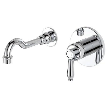 Eleanor Wall Basin/Bath Mixer Set, Chrome / Chrome fienza