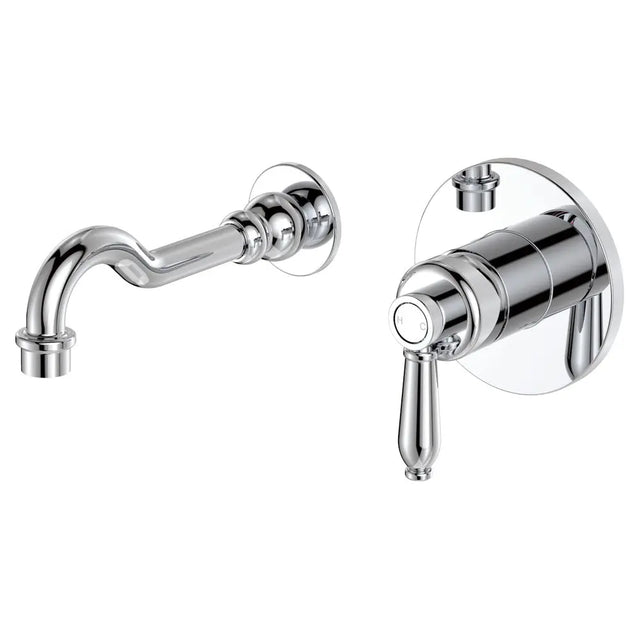 Eleanor Wall Basin/Bath Mixer Set, Chrome / Chrome fienza