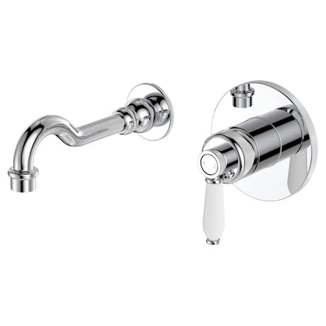 Eleanor Wall Basin/Bath Mixer Set, Chrome / Ceramic fienza