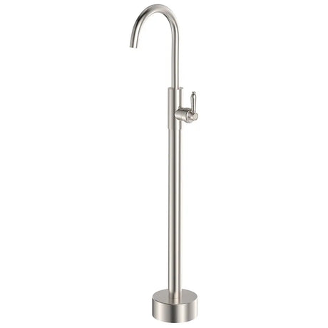 Eleanor Floor Mounted Basin/Bath Mixer, Brushed Nickel / Brushed Nickel fienza