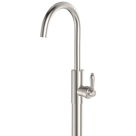 Eleanor Floor Mounted Basin/Bath Mixer, Brushed Nickel / Brushed Nickel fienza