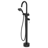Eleanor Floor Mixer & Shower, Matte Black / Ceramic fienza