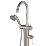 Eleanor Floor Mixer & Shower, Brushed Nickel / Ceramic fienza