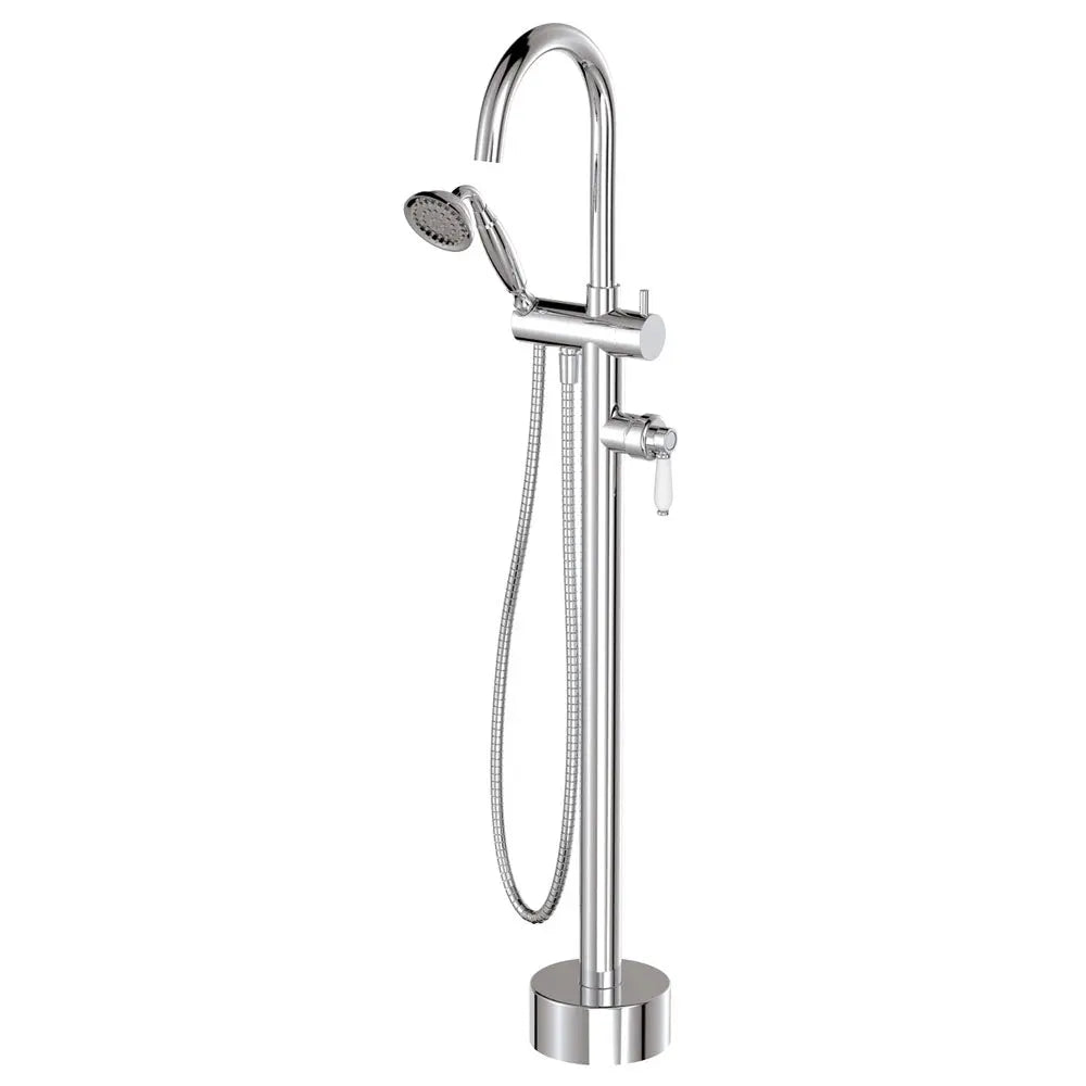 Eleanor Floor Mixer & Shower, Chrome / Ceramic fienza