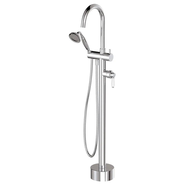 Eleanor Floor Mixer & Shower, Chrome / Ceramic fienza