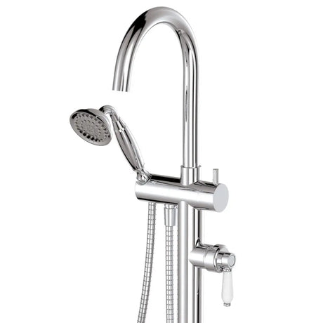 Eleanor Floor Mixer & Shower, Chrome / Ceramic fienza