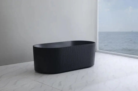 Oval Fluted Freestanding Bath 1700X800X580MM Poseidonbk