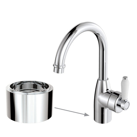 Eleanor 30mm Base Riser for Basin Mixers, Chrome fienza