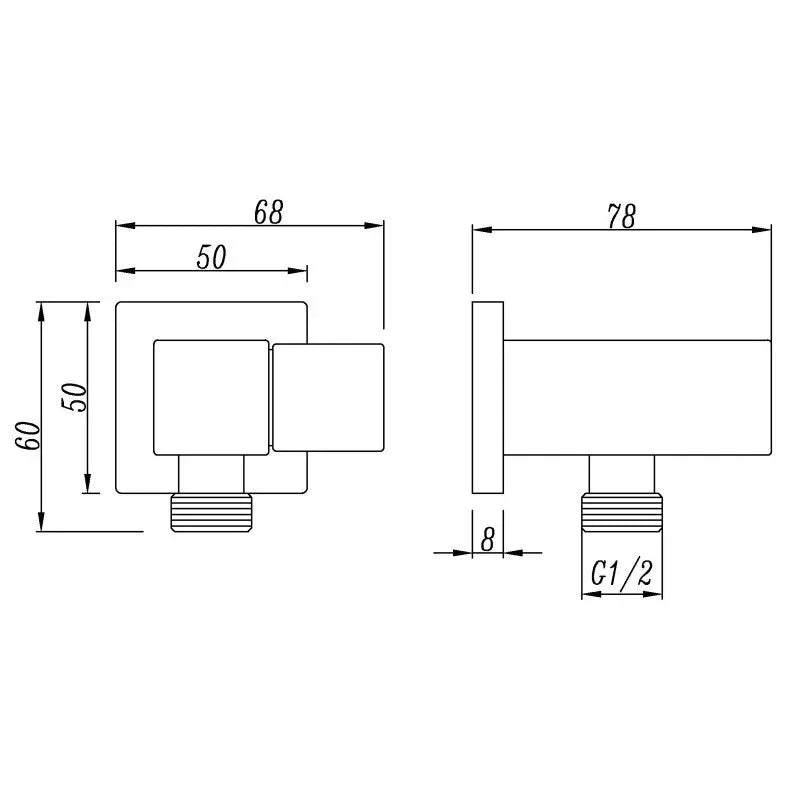 Gunmetal Shower Rail Aquaperla