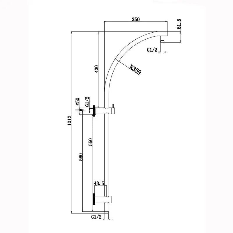 Black Shower Rail Aquaperla