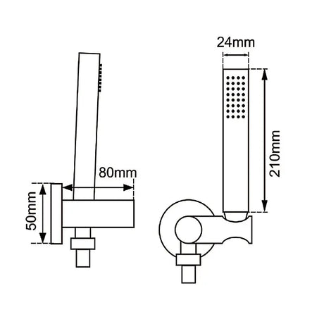 Gunmetal Shower Rail with Handheld Shower Aquaperla
