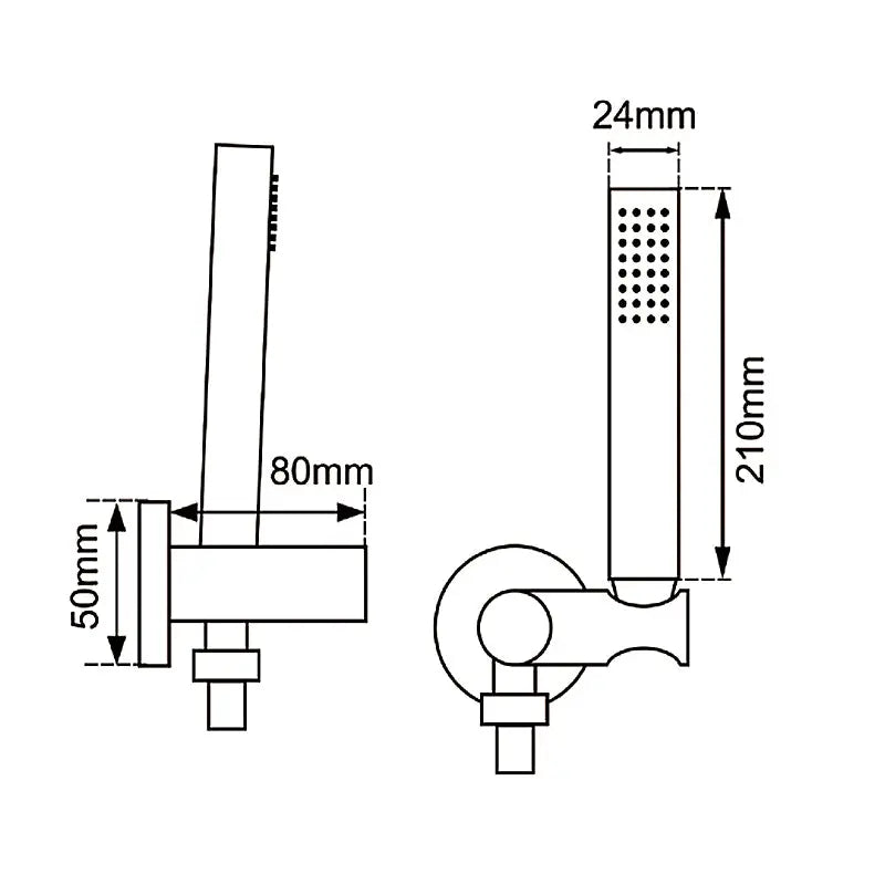 Brushed Nickel Shower Rail with Handheld Shower Aquaperla