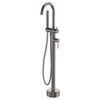 Kaya Floor Mounted Bath Mixer With Hand Shower, Gun Metal fienza