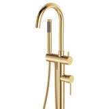 Kaya Floor Mounted Bath Mixer With Hand Shower, Urban Brass fienza